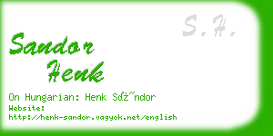 sandor henk business card